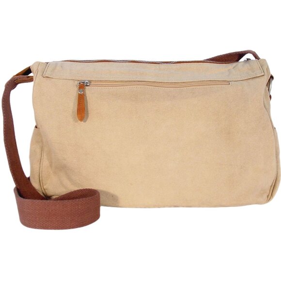 SUNDANCE Anabaglish Canvas/Leather Large Distressed Messenger Bag - MINT - Picture 5 of 11